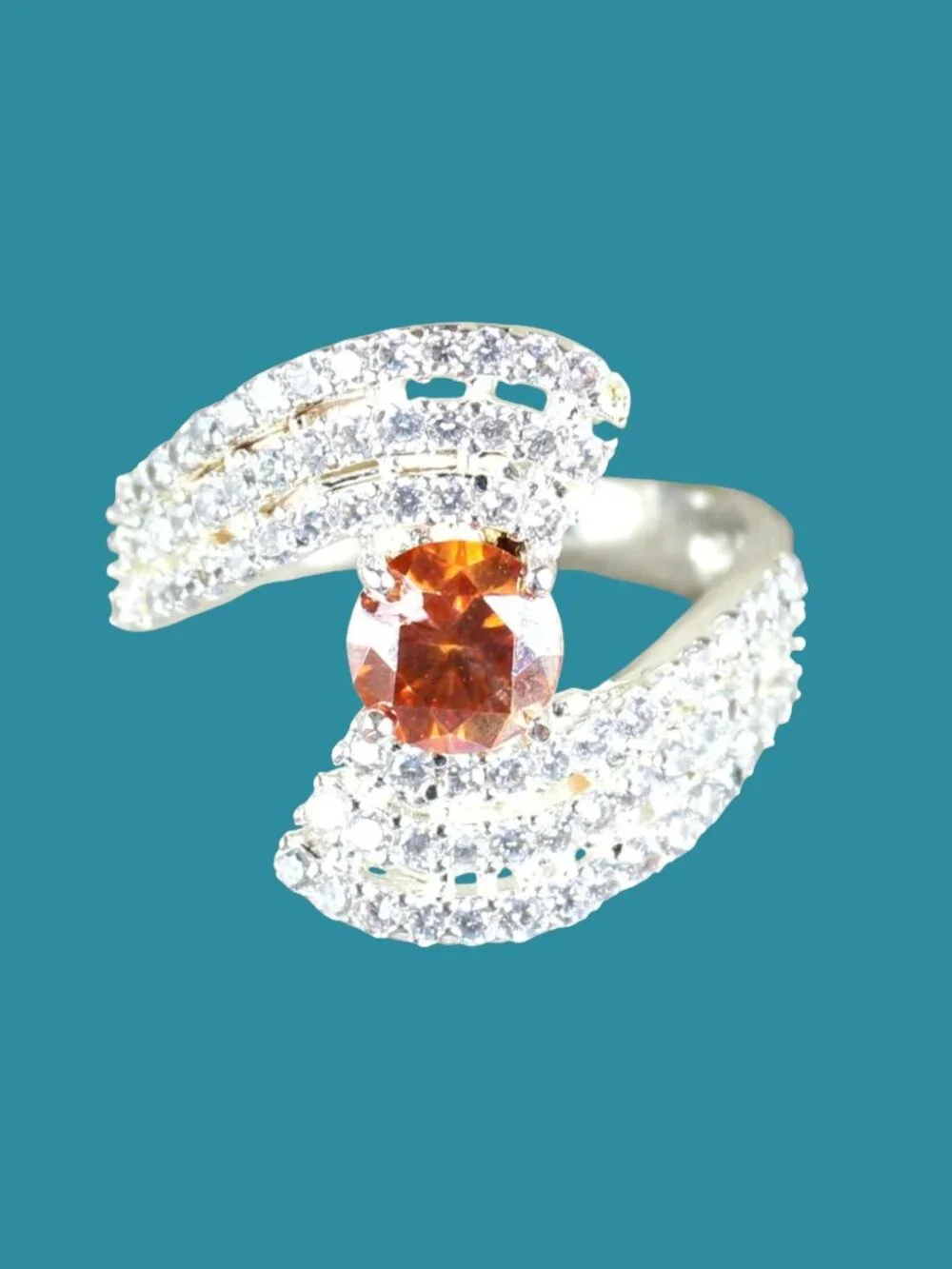 Orange Diamond Solitaire 1.34 Ct Round Certified Ring SIZE 8.5